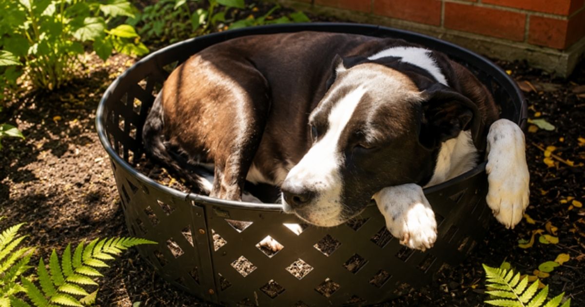 Spice peacefully resting in a sunny garden basket, reminding us to slow down and embrace the healing power of August sunshine.